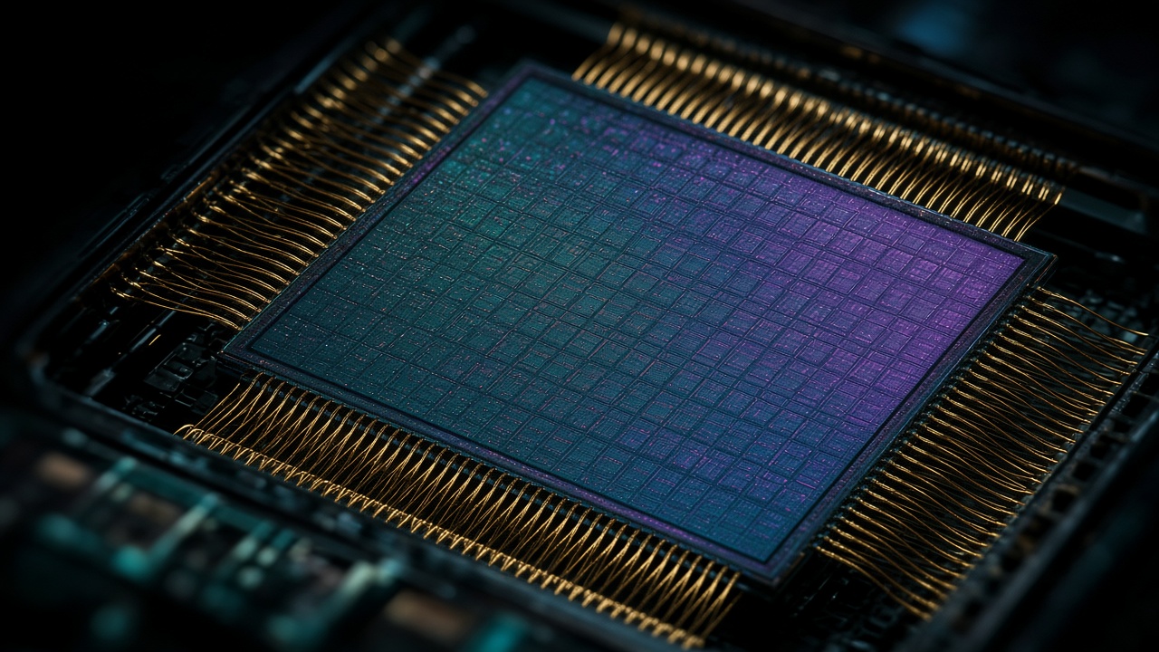 Macro view of FPGA silicon with dense interconnect